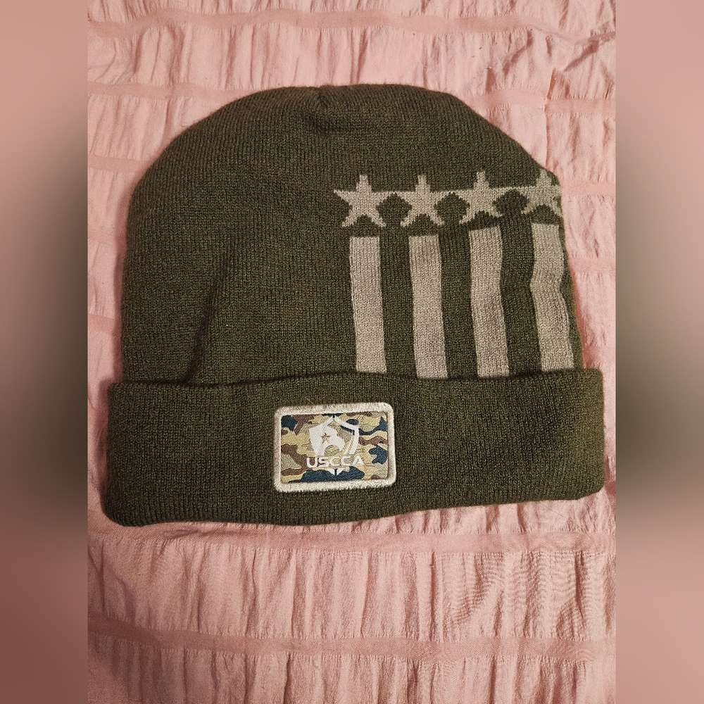 USCCA Olive Drab Green Camo Knit Hat 2A Rights Patriot America